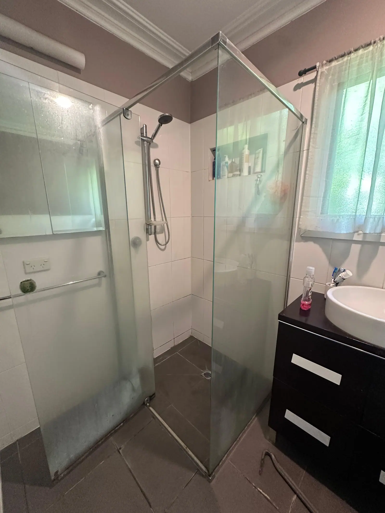 Shower before restoration work began